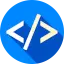 Code brackets icon linking to developer portfolio website